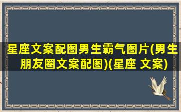 星座文案配图男生霸气图片(男生朋友圈文案配图)(星座 文案)